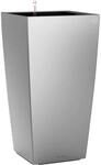 Lechuza&reg; Pflanzgef&auml;&szlig; Cubico Premium 30 cm x 30 cm Silber metallic