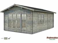 Palmako Irene Holz-Gartenhaus Grau Satteldach Tauchgrundiert 380 cm x 550 cm