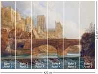 Tapetenmuster A4-Format Vliestapete Wandbild Mediterranean Castle Mehrfarbig