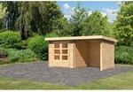 Karibu Holz-Gartenhaus &Auml;ngelholm Natur Pultdach Unbehandelt 220 cm x 220 cm