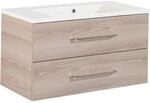 Fackelmann Einzelwaschtisch B.Clever 90 cm Alaska Esche mit Softclose