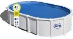 Gre Stahlwand-Pool Haiti 610 cm x 375 cm x 132 cm Omega-System Oval Wei&szlig;