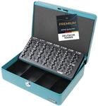 HMF 10015-24 Geldkassette M&uuml;nzz&auml;hlbrett 30 x 24 x 9 cm Petrol