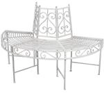 Garden Pleasure Baumbank-Halbkreis Varda 63 cm x 80 cm x 122 cm Antik-Wei&szlig;