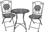 Garden Pleasure Bistro-Set Royal 3-teilg Dunkelgrau