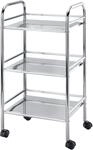 Wenko Rollwagen Exclusiv Chrom mit 3 Ablagen 75 cm x 41 cm x 32 cm
