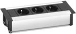 Evoline Einbau Steckdosenleiste Frame-Dock 3-Fach Schuko Alu