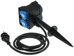 ChiliTec Gartensteckdose Mit Erdspie&szlig; 4Fach IP44 2m Kabel