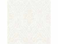 Bricoflor Landhaus Tapete Floral Weiße Vlies Textiltapete mit Ornament Elegant