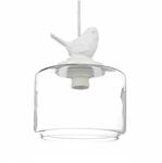 Relaxdays Deckenleuchte Vogelfigur Glas Metall Einflammig 120 cm x 20 cm x 20 cm, 1,3