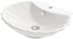 NEG Aufsatz-Waschbecken Uno38A Barock Muschel-Form Oval 51T x 46B x H15,5 cm