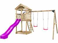 SwingKing Spielturm Daan Violet 400 cm x 320 cm x 420 cm