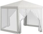 Outsunny Party-Zelt Metall Polyester Cremewei&szlig; 394L x 341,2B x 250H cm