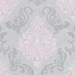 Bricoflor Vlies Barocktapete Rosa Grau Neobarock Tapete mit Ornament in Hellgrau