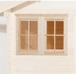 Doppelfenster 138 x 79 cm f&uuml;r Weka Gartenhaus mit Wandst&auml;rke 45 mm