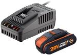 Worx 20V 2Ah Set Akku und Ladeger&auml;t WA3601