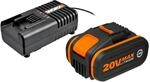 Worx Akku und Lader 20 V / 4,0 Ah WA3604