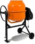EBERTH Betonmischer 140L Elektrisch Mobil, 550W Motor, Gestell aus Stahl, Trommel