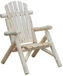 Outsunny Gartenstuhl Tannenholz Wei&szlig; 83L x 68B x 101H cm