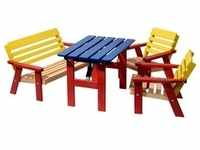 Dobar Kindersitzgarnitur 4-teilig mit Kindertisch Mehrfarbig FSC®