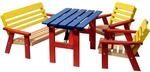Dobar Kindersitzgarnitur 4-teilig mit Kindertisch Mehrfarbig FSC&reg;