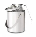 Relaxdays Eisbeh&auml;lter Edelstahl Silber Doppelwandig Mit Deckel Mit Eiszange 17 cm x