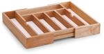 Zeller Besteckkasten Ausziehbar Gummibaum/Melamin 60 cm x 37,5 cm x 32 cm Natur