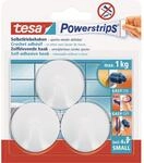 Tesa Selbstklebehaken Wei&szlig; rund 3 St&uuml;ck mit 4 x Powerstrips Large