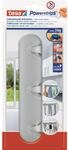 Tesa Selbstklebende Hakenleiste Chrom mit 4 x Powerstrips Large