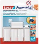 Tesa Powerstrips Kabel Clip Wei&szlig; 5 St&uuml;ck mit 6 x Pwerstrips Small