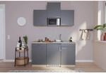 Respekta K&uuml;chenzeile KB150ESGMI 150 cm Grau-Eiche S&auml;ger&auml;u Nachbildung