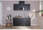 Respekta K&uuml;chenzeile KB150ESSMI 150 cm Schwarz-Eiche S&auml;ger&auml;u Nachbildung