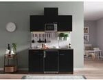 Respekta K&uuml;chenzeile KB150EYSMI 150 cm Schwarz-Eiche York Nachbildung