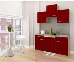 Respekta Economy K&uuml;chenzeile 150 cm Rot-Eiche S&auml;gerau Nachbildung