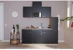 Respekta K&uuml;chenzeile KB180ESSMIC 180 cm Schwarz-Eiche S&auml;ger&auml;u Nachbildung