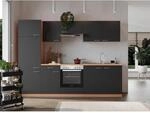 Respekta K&uuml;chenzeile KB270BGEC 270 cm Grau-Buche Nachbildung