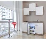 Respekta Economy K&uuml;chenzeile 150 cm Wei&szlig;-Eiche S&auml;gerau Nachbildung