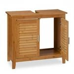 Relaxdays Waschbeckenunterschrank Bambus Natur Mit Siphonaussparung 60 cm x 67 cm x