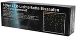 Lex 160er LED Eiszapfen Lichtervorhang Au&szlig;en Innen Weihnachtsbeleuchtung Warmwei&szlig;