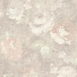 Bricoflor Rosen Tapete in Leinenoptik Vlies Rosentapete Gemalt in Creme Beige Altrosa