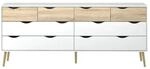 ebuy24 Napoli Kommode mit 8 Schubladen Weiss und Eiche