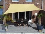 Floracord Sonnensegel Rechteckig wasserdurchl&auml;ssig 500 cm x 400 cm Weizen