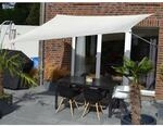 Floracord Vierecksonnensegel Hell Elfenbein 300 cm x 400 cm mit Regenschutz