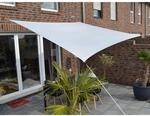 Floracord Vierecksonnensegel Hell Silbergrau 250 cm x 300 cm mit Regenschutz