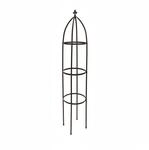 Relaxdays Rankobelisk Metall Kunststoff Braun Freistehend Witterungsbest&auml;ndig 190 cm