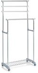 Zeller Rollkleiderst&auml;nder 2-stufig Metall/Kunststoff 83 x 43 x 170 cm Silber