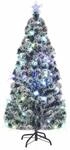 vidaXL Weihnachtsbaum mit Beleuchtung und St&auml;nder 210 cm Glasfaser 242428