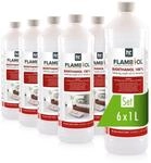 Flambiol Bioethanol Hochrein 100% in Flaschen f&uuml;r Edelstahl-Tisch-Kamine 6 x 1l