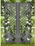 KHW Spalier mit Erdspie&szlig; 2er-Set 43 cm Grau