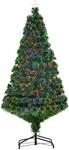 HOMCOM K&uuml;nstlicher Weihnachtsbaum LED Lichtfaser mit Metallst&auml;nder